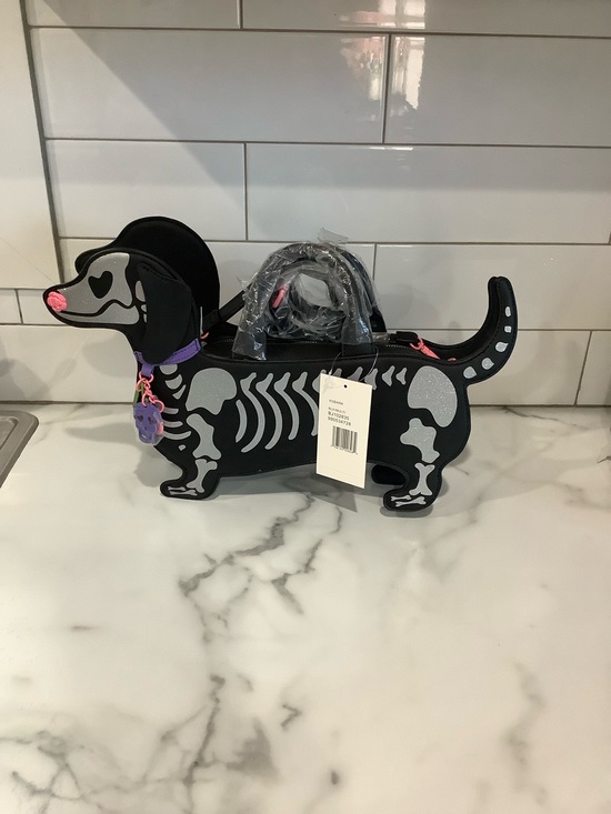 Betsey Johnson Handbags - Black Dachshund Skeleton Decorative Bag - Halloween Accent